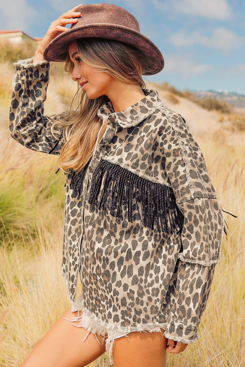 Pure Adventure Denim Leopard Jacket - medium – Max & Addy